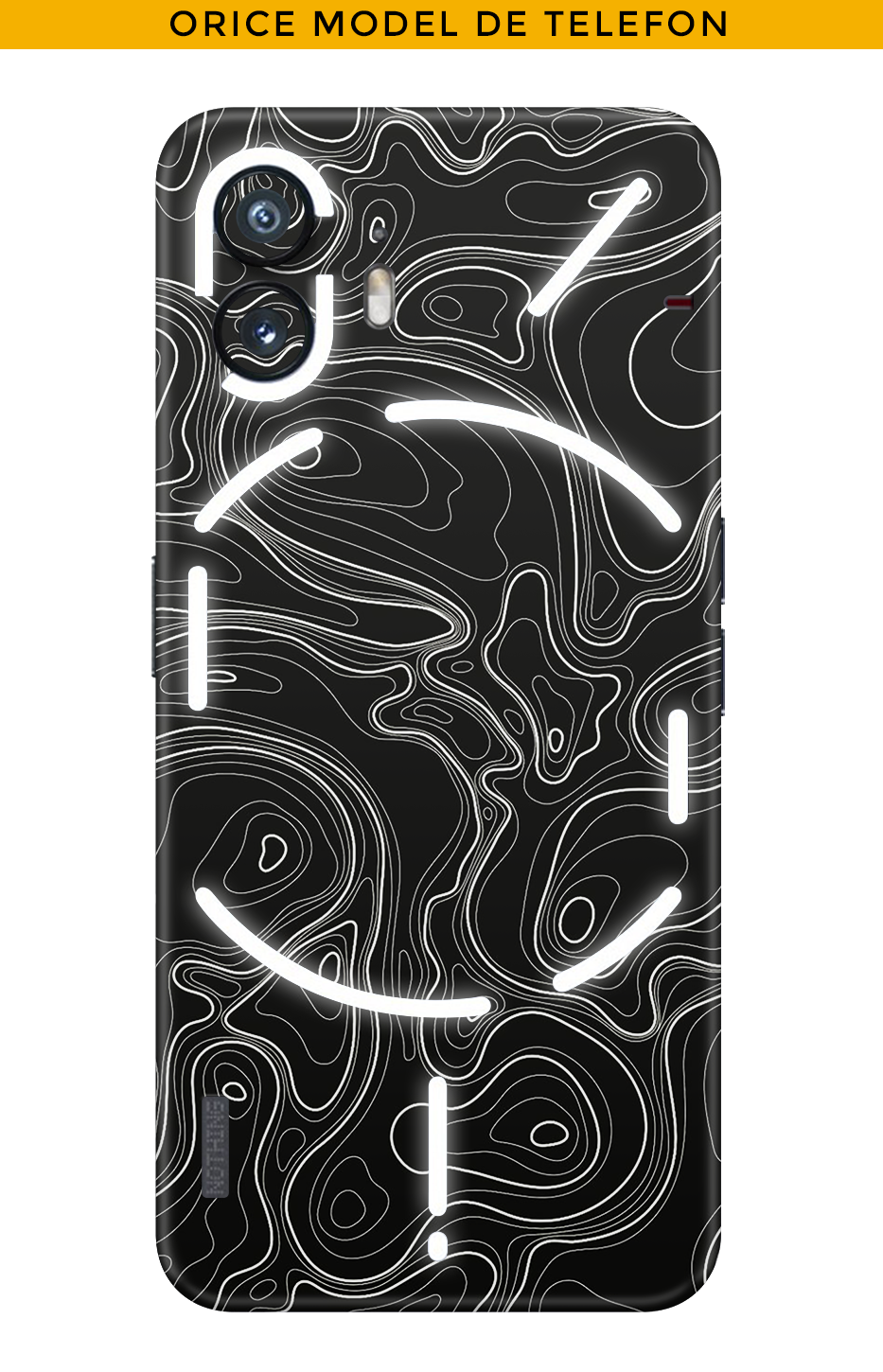 Skin ANY PHONE - Black Damascus