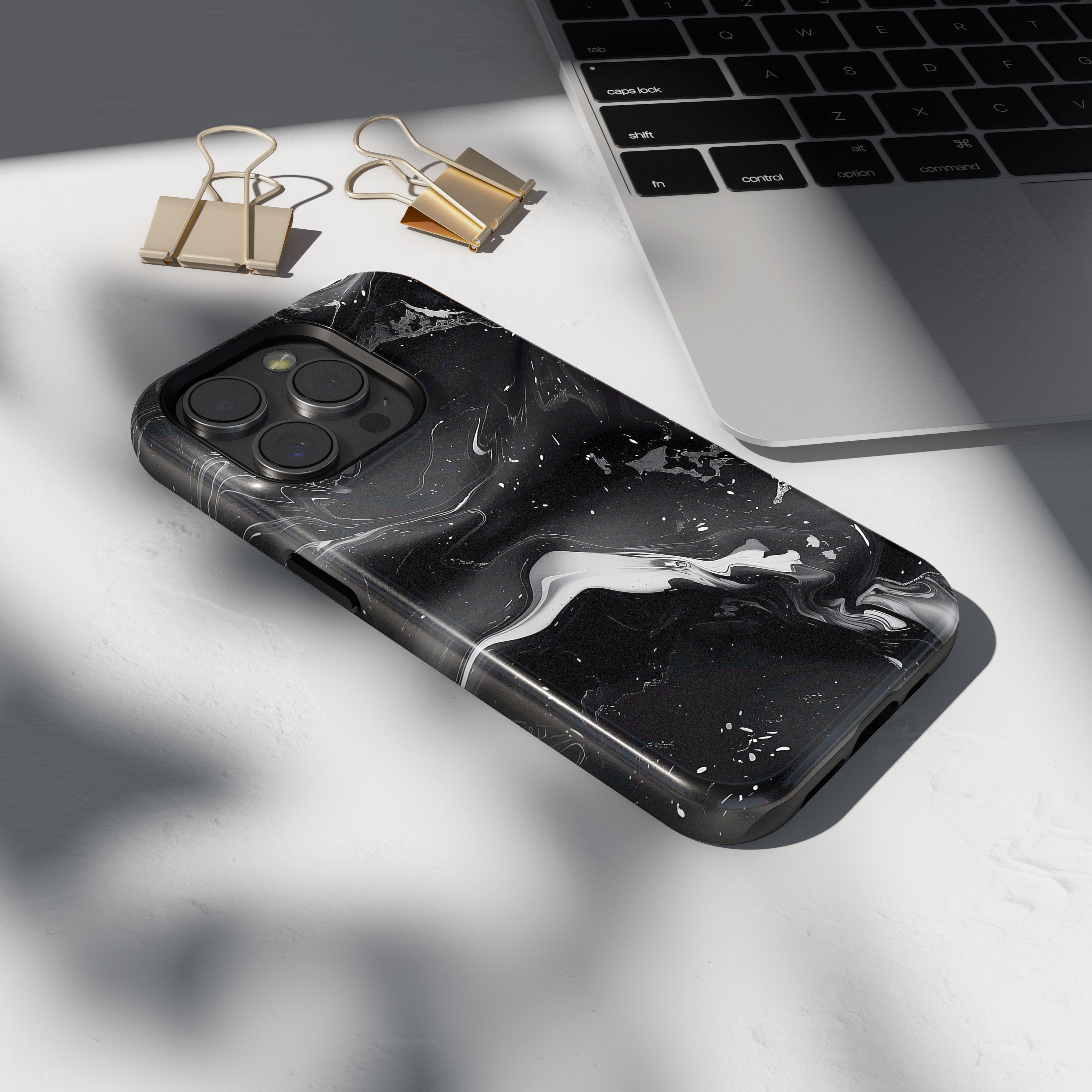 Case iPhone - BLACK MARBLE