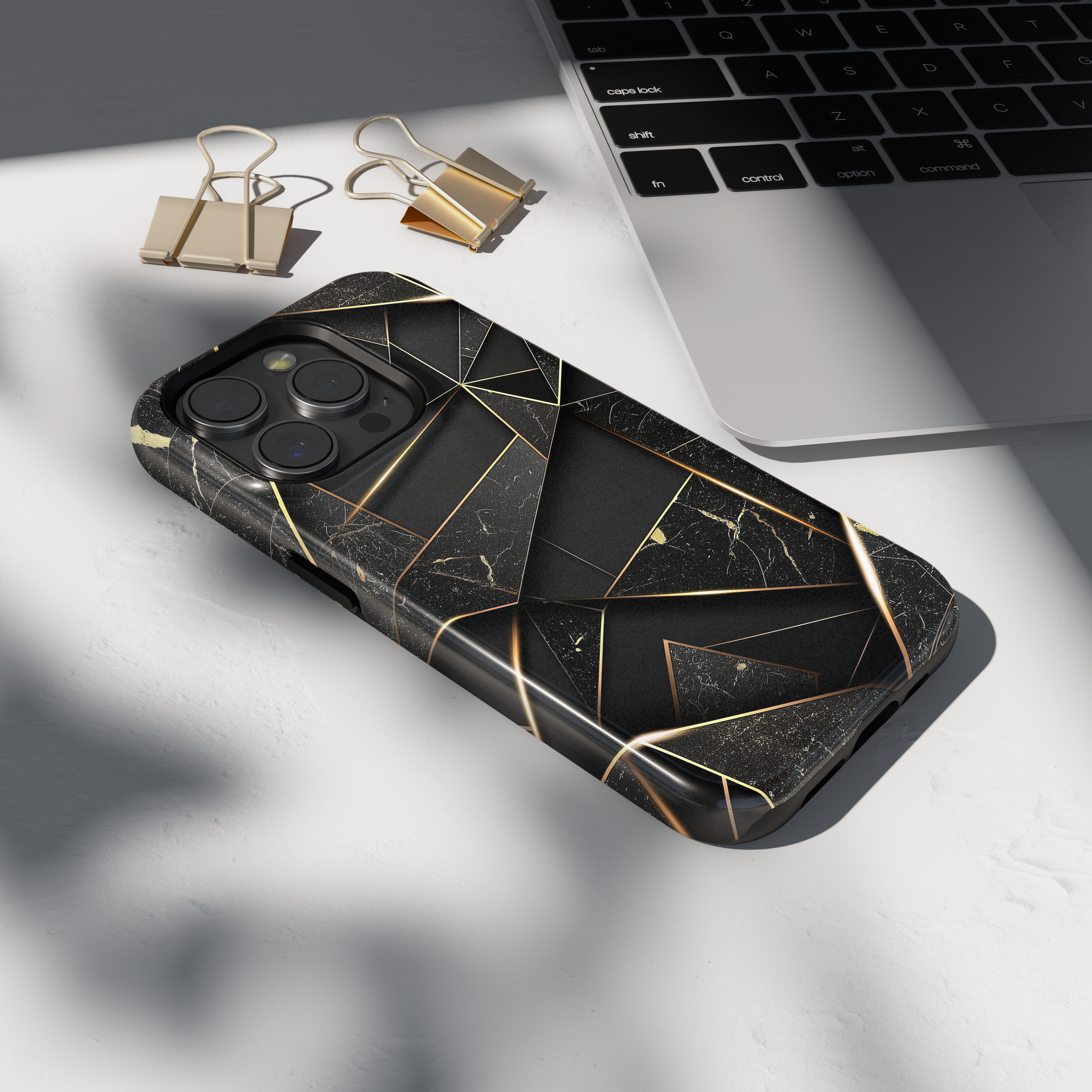 Case iPhone - MARBLE GOLD LINES